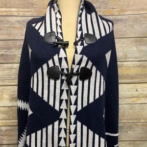 Charlotte Russe shoulder sweater blue/white